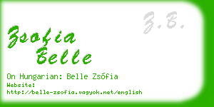 zsofia belle business card